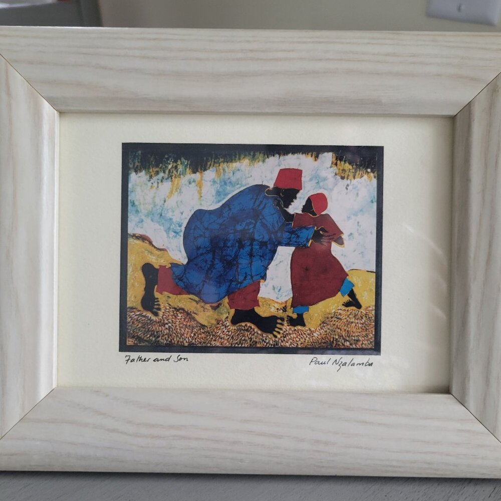 Father and Son Portrait by Paul Nazalamba, Preowned